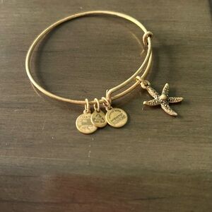 Alex and Ani Gold Bangle Bracelet with Starfish Charm
